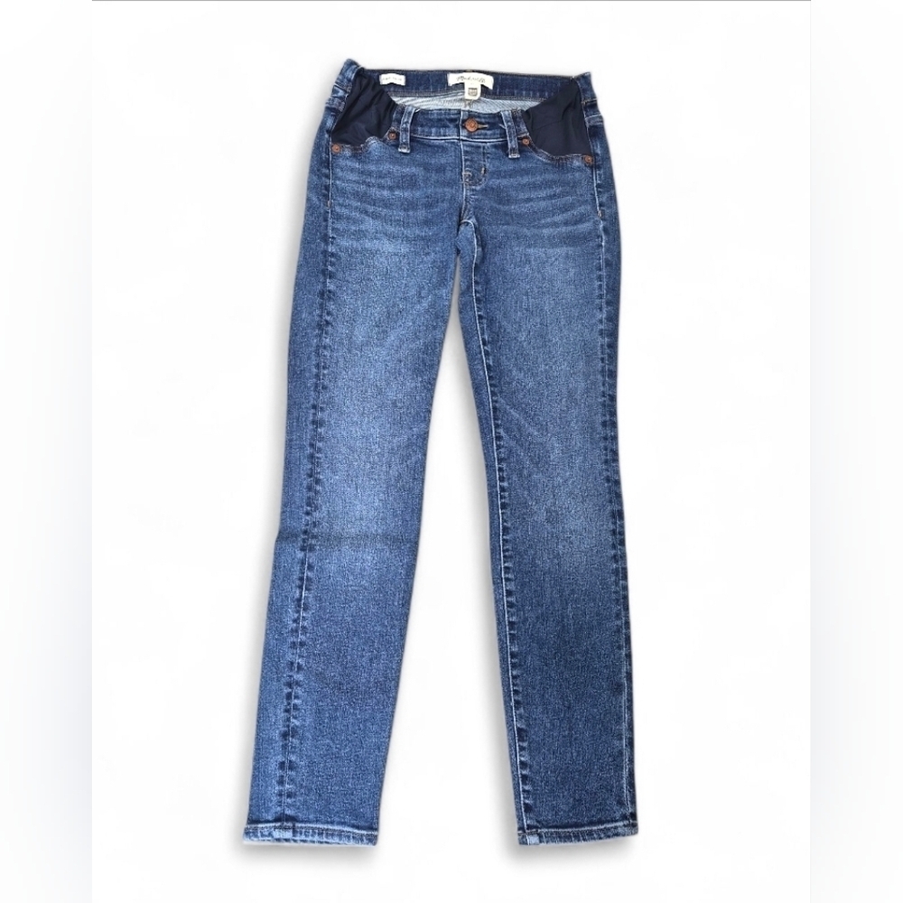 Madewell Maternity Side-Panel Skinny Wendover Wash Stretch Jeans Size 25 w/ 27" - Picture 1 of 10